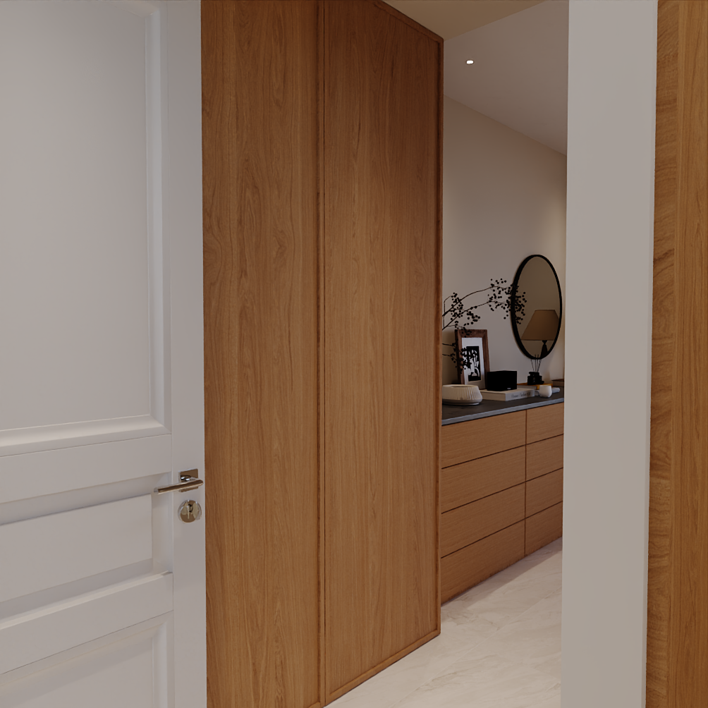 Threshold — between door and wardrobe